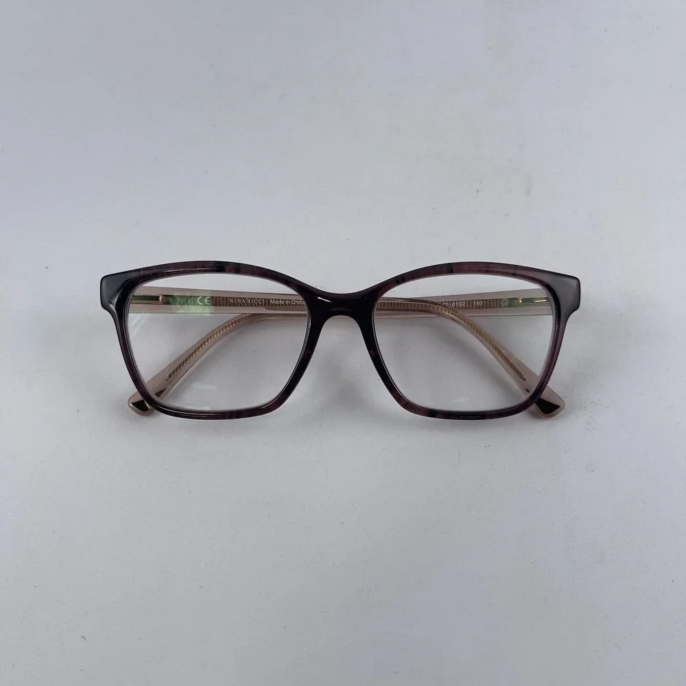Nina Ricci Unisex Adults Eyeglasses Frame Brown Plastic Full Rim Cat‎ Eye 140 mm